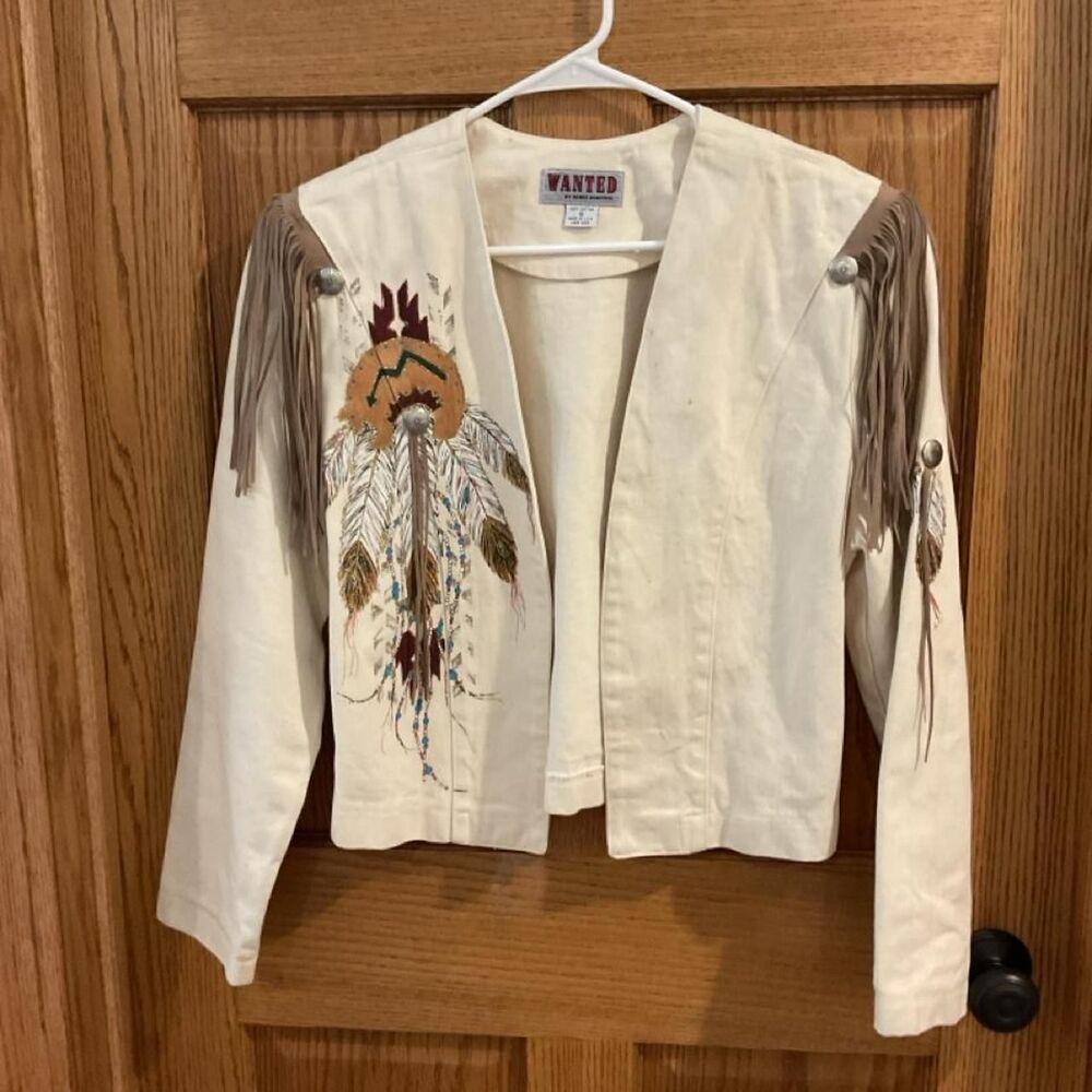 Wanted Women's Cream and White Jacket